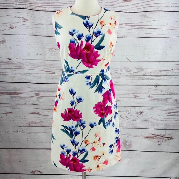 Land's End floral sheath dress knit with pockets - Picture 1 of 14